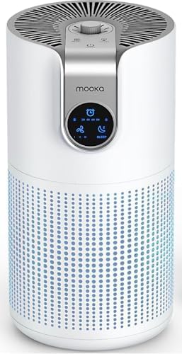 Air Purifiers for Home Large Room Up to 1500ft² with Aromatherapy, MOOKA HEPA Air Purifier for Bedroom Pets Kitchen, Air Filter Cleaner for Wildfire Smoke Pollen Dust Dander Odor, 15dB, M03 by MOOKA
