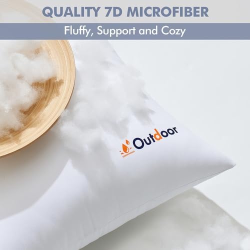 MIULEE Pack of 2 16x16 Inch Outdoor Waterproof Throw Pillow Inserts - Image 3