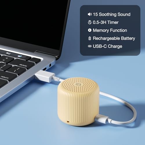 White Noise Machine Baby Portable Sound Machine,LEICEX Travel Sound Machine,15 Non-Looping Sound Timer and Memory Play, Mini White Noise Machine for Sleeping Office Travel （Honey） - Image 6