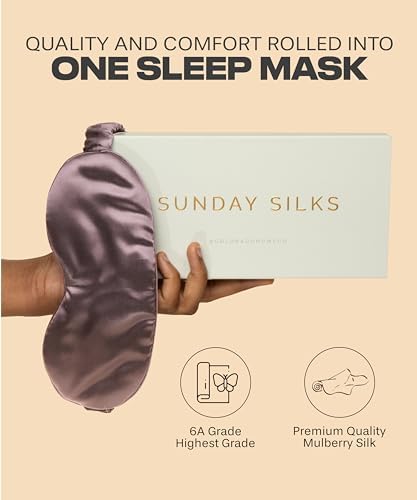 SUNDAYSILKS™ Exclusive Mulberry Silk Sleep Mask | Soft Eye Covers, Blackout Sleeping Mask for Women & Men | Silk Eye Mask for Sleep, Travel, and Relaxation | Antifaz para Dormir [Deep Muave] - Image 2