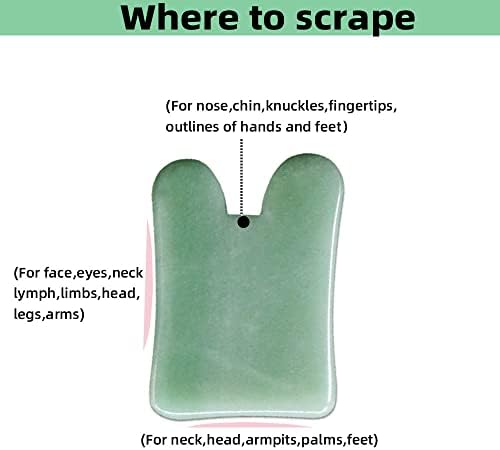 Gua Sha Facials Tools for Nose Massage Tools Board Natural Jade Stone for SPA Acupuncture Therapy Trigger Point Treatment - Image 4