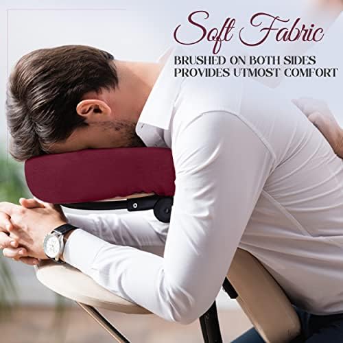LONDON LINENS Premium Extra Thick 100% Cotton Flannel Massage Face Cradle Cover, Includes 4pcs (4, Burgundy) - Image 4