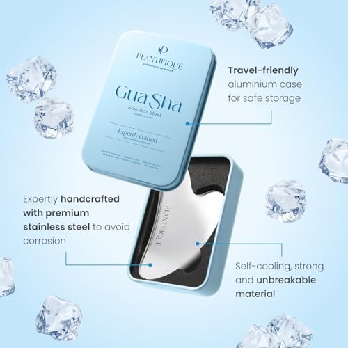 PLANTIFIQUE Stainless Steel Gua Sha Facial Tool - Face Massager, Anti Aging - Image 5