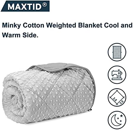 MAXTID Weighted Blanket for Kids, 3lb 36"x48", Cotton & Minky, Sensory - Image 2