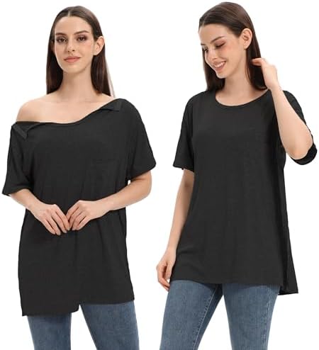 Women Shoulder Surgery Shirts for Women Tear Away Post Surgery Shirt for Men Full Snap Access Recovery Clothing - Image 2