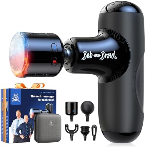 BOB AND BRAD Q2 Pro Mini Massage Gun with Heat and Cold, Pocket-Sized Deep Tissue Massager, HSA Portable Percussion Muscle Massager Gun, Ultra Small & Quiet Muscle Massager, FSA Eligible by BOBANDBRAD