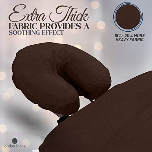 LONDON LINENS Pack of 10, Premium Extra Thick 100% Cotton Flannel Massage Tables Face Cradle Covers Cozies Fitted - Includes 10 pcs (Mocha) - Image 3