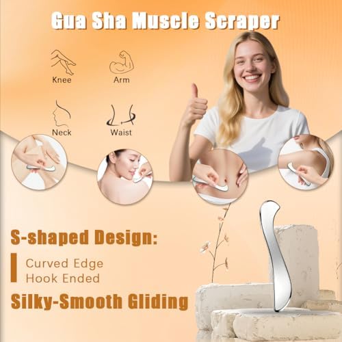 zxbaers 2PCS Trigger Point Massage Tool, Body Scraper Massage Tool, Stainless Steel Body Gua Sha Tool for Deep Tissue Pain Relief & Fascia Release - Image 4