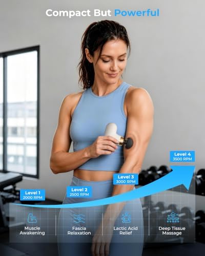 Super Mini Massage Gun with Heat & Red Light, 0.48 lb Travel Massage Gun - Image 2