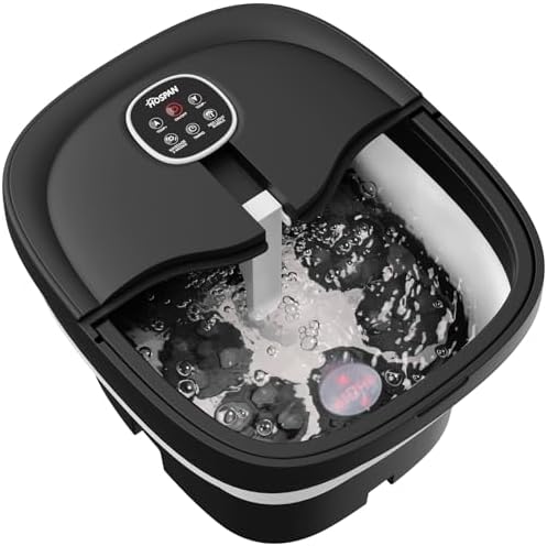 Collapsible Foot Spa Electric Rotary Massage with Heat, Bubble, Remote by HOSPAN