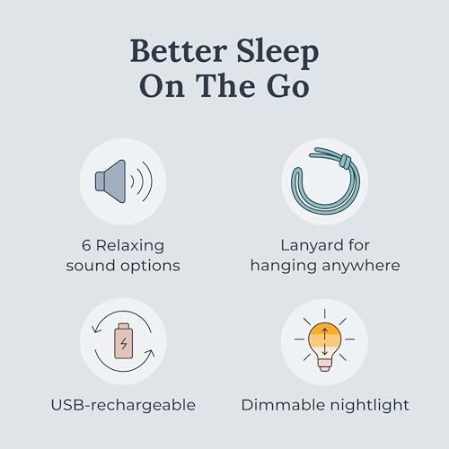 Yogasleep Travel Mini Portable White Noise Sound Machine (2 Pack) 6 Soothing Sounds, Volume Control, Dimmable Night Light, Sleep Therapy for Adults & Kids, USB Rechargeable, Lanyard Included - Image 2