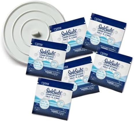 SinkSuds Laundry Detergent Travel Size Liquid Soap 6 Packets by LewisNClark