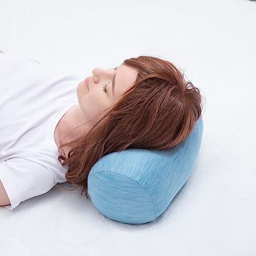 1 MIDDLE ONE Round Cylinder Bolster Pillow with Removable Cooling Cover, Tube Roll Cervical Pillow for Head, Neck, Back and Legs Support, 13"x 6", Blue - Image 6