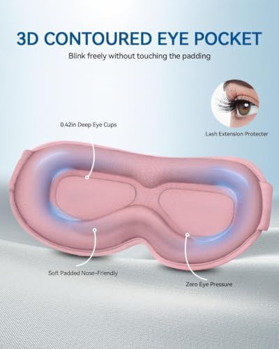 Facemoon Weighted Blackout Eye Mask 2 Pack, 3D Sleep Masks for Women & Men - Image 4