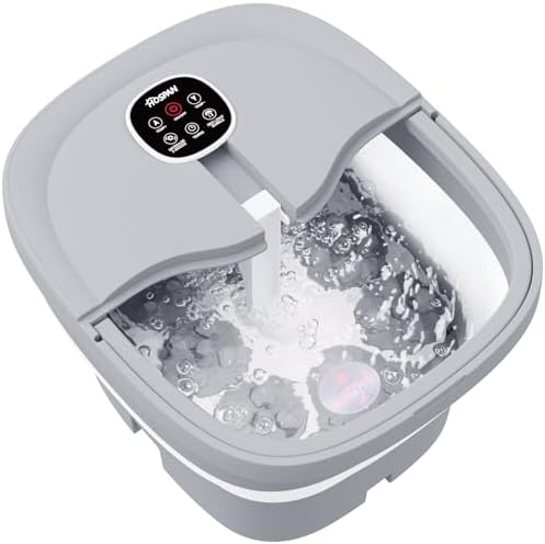 Collapsible Foot Spa Electric Rotary Massage with Heat, Bubble, Remote by HOSPAN