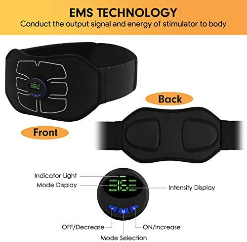 MarCoolTrip MZ ABS Stimulator,Ab Machine,Abdominal Toning Belt Workout Portable Ab Stimulator Home Office Fitness Workout Equipment for Abdomen Black - Image 4