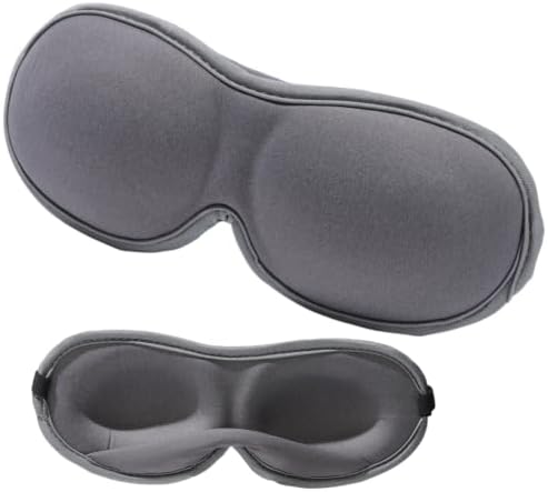 Ultra-Thin 3D Sleep Mask for Side Sleepers Women Men, Contoured Eye Mask for Lash Extensions, Light Blocking, Soft Breathable Lightweight Eye Mask for Sleep, Travel, Meditation,Airplane (Gray) by Zlzqer