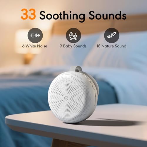 White Noise Machine for Baby Adult, Portable Sound Machine with 33 Soothing Sounds, Timer & Memory Function for Sleep, Travel, Nursery, Office and Home - Image 2