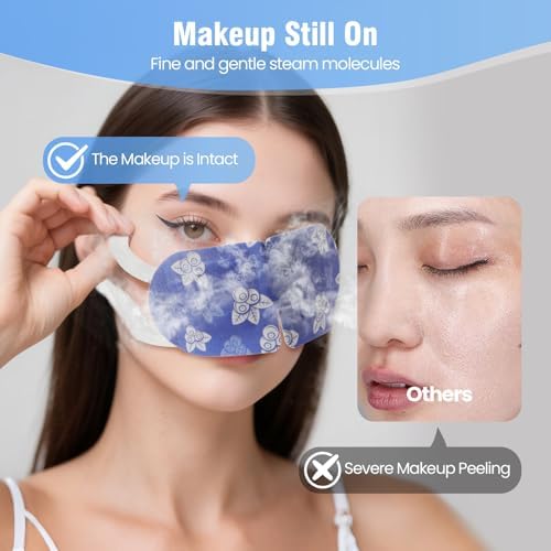 18 Packs Steam Eye Mask Self Heating Heated Eye Mask for Sleep, Warm Eye Compress for Eyes，Soothing Warm Eye Pads, Spa, Christmas Stocking Stuffers，Travel Essentials Blueberry Extract Unscented - Image 2