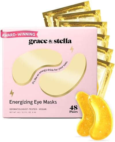 grace & stella Award Winning Under Eye Mask - Birthday Gifts for Women - Gel Eye Patches for Dark Circles, Puffy Eyes, Wrinkles, Undereye Bags - Gifts for Teen Girls - Vegan (48 Pairs, Gold) by GraceStella
