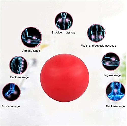 WOVTE Massage Lacrosse Ball for Sore Muscles, Shoulders, Neck, Back, Foot, Body, Deep Tissue, Trigger Point, Muscle Knots, Yoga and Myofascial Release (Red) - Image 3