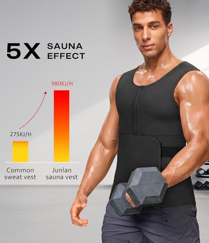 Junlan Waist Trainer Mens Sauna Suit Shirt Sweat Vest Weight Loss Gym Faja - Image 2