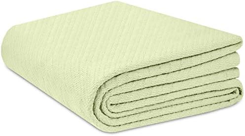 COTTON CRAFT Soft Thermal Blanket - All Season Blanket - Full Queen - Sage by COTTONCRAFT