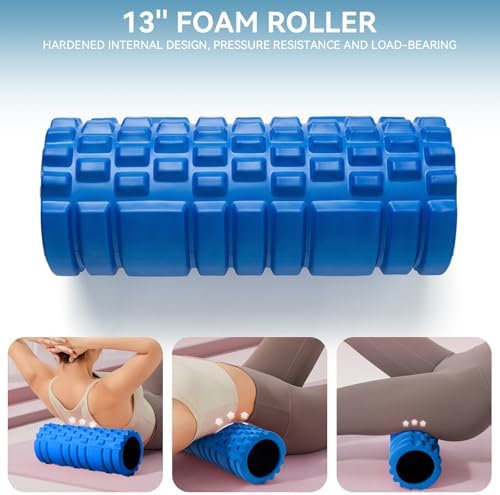 Krightlink Foam Roller for Deep Tissue Massage, 13" High Density Exercise Roller for Muscle Massage and Myofascial Trigger Point Release, Back Roller for Fitness, Yoga and Pilates (Blue) - Image 4