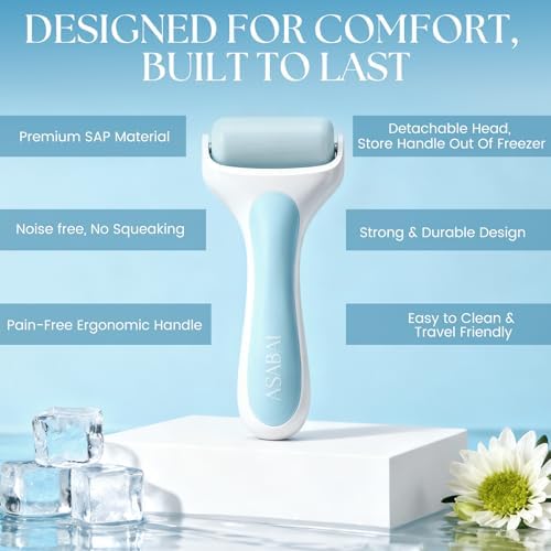 Ice Roller for Face, Premium Facial Ice Roller and 2X Rollers for Long Lasting Cold - Eye Roller for Puffy Eyes & Cold Massage for Migraines (Blue) - Image 4