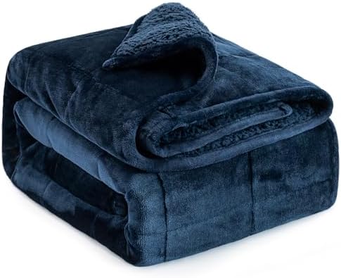 Lofus 15 lbs Weighted Blanket for Adults Twin Size 48" x 72", Navy Blue by Lofus