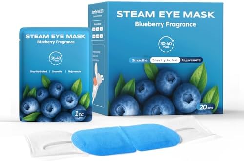 20-Pack Steam Eye Masks for Dry Eyes, Self Heating Warm Compress, Blueberry by ProCIV