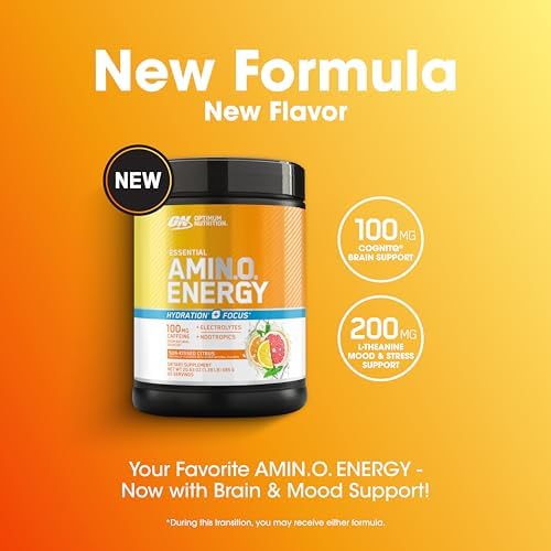 Optimum Nutrition Amino Energy Powder Plus Focus, Sunkissed Citrus, 21 Oz - Image 4