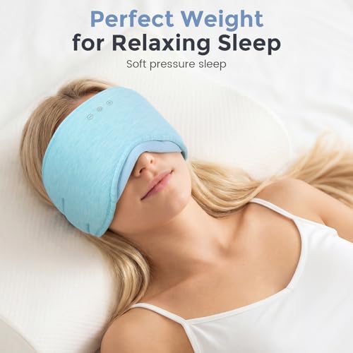 Sleep Headphones with Bluetooth 5.4 Sleep Mask, Bamboo Cotton Music Wireless Bluetooth Eye Mask for Sleeping, Earphones HD Speaker Microphone for Travel - Image 4