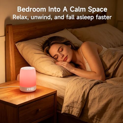 Sound Machine, White Noise Machine with 32 Soothing Sleep Sounds, Adjustable Night Light, App Remote Control, Personal Sleep Routine Alarm Clock for Baby Kids Adults - Image 4