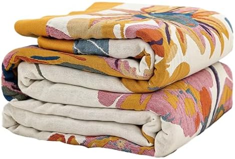 Boho Throw Blanket for Bed 80”x90”, 100% Cotton Blanket for Couch Sofa by DefineCozyHealthyLife