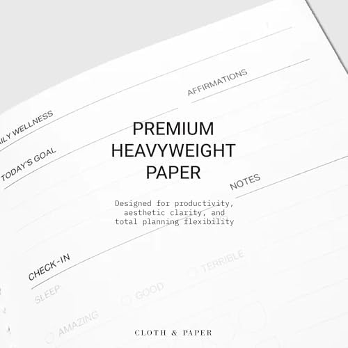 Cloth & Paper Travel Notebook | Daily Wellness Planner – Smoked Salt | Pocket Plus Wellness Planner 3.2" x 6" | Habit Tracker & Self Care Journal for Goals, Gratitude & Reflection – Soft Touch Cover - Image 4