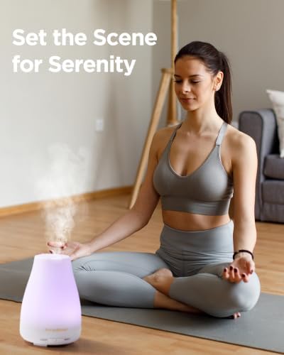 InnoGear 2 Pcs Essential Oil Diffuser Aroma Diffusers for Home, Basic White - Image 7
