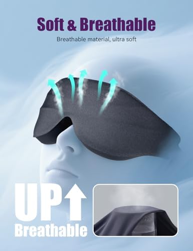 Sleep Eye Mask for Men Women, EVA BELLE Light Blocking Sleeping Mask for Side Sleeper, 3D Contoured Cup Night Blindfold, Lash Extensions 3D Sleeping Mask with Adjustable Strap for Travel, Night & Nap - Image 3