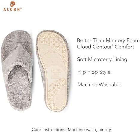 Acorn Women's Spa Thong Slippers with Cloud Contour Comfort - Arch Support and Plush Fluffy Terry Lining, Perfect for Beach, Camping, Poolside, or Bathroom Wear - Image 4