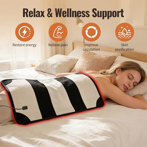 24’’ x 12’’ Red Light Therapy Belt for Body, 660nm & 850nm(Invisible) Infrared Wrap with 3 Modes, 5 Intensity Levels, 10–90 Min Timer, Adjustable LED Light for Muscle Relaxation & Wellness - Image 7