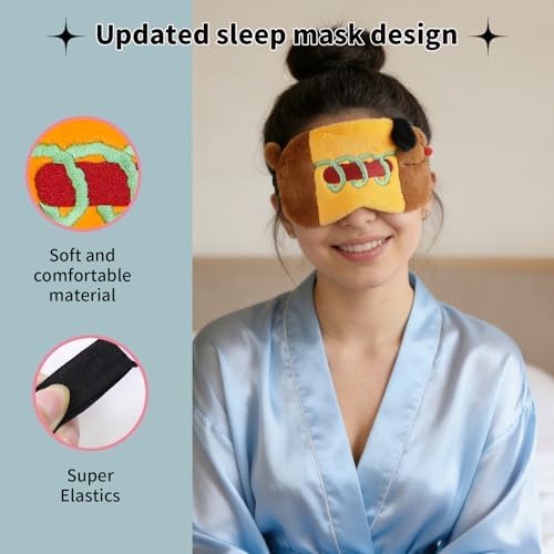 PERFECTSIGHT Sleep Eye Masks, Cute Sleep Eye Cover Lightweight Adjustable Eyeshade Mask Cover for Women Men Sleep Travel Nap, Hotdog Dachshund - Image 4