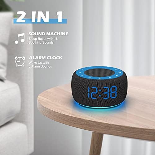 Buffbee Sound Machine & Alarm Clock 2-in-1, Bedroom Sleep Clock - Image 2