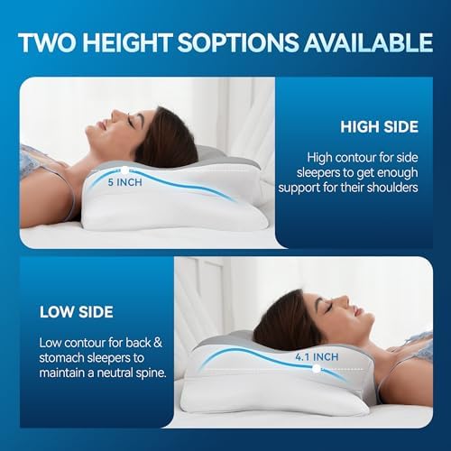 Cervical Neck Pillow for Neck Pain, Ergonomic Memory Foam for Side & Back Sleepers - Image 3