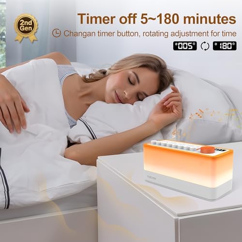 TMEHM 3-in-1 Sleep Sound Machine with 8 Mixable Nature Sounds, Portable Bluetooth Speaker & 12-Color Night Light, White Noise, Sleep Timer & Breathing Exercises for Babies, Kids, and Adults - Image 6
