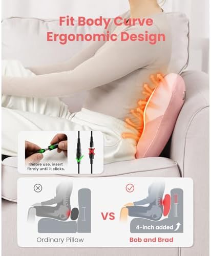 BOB AND BRAD Back Massager with Heat FSA Eligible, EZBack Corded Back Massager for Pain Relief Deep Tissue, Shiatsu Back Massage Pillow, Soothing Muscle Tension Upper & Lower Back Relief - Image 5