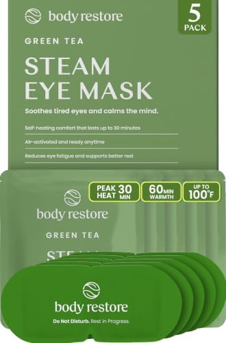 Body Restore Heated Steam Eye Mask Warm Compress Dry Eyes - Zen 5 Pack by BodyRestore