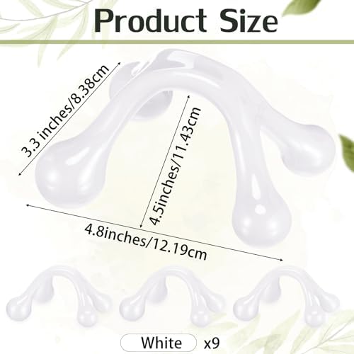 Liliful 9Pcs Palm Massage Tool Handheld 4 Point Deep Tissue Massager, White - Image 2