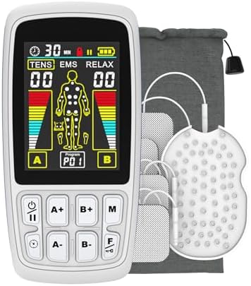 Dual Channel TENS EMS Unit 24 Modes 40 Intensities Muscle Stimulator for Pain Relief Therapy by KRLCARE