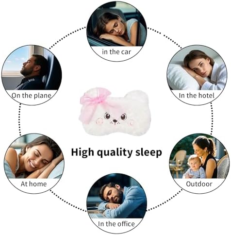 PERFECTSIGHT Sleep Eye Masks, Cute Penguin Plush Sleep Eye Cover Lightweight Adjustable Eyeshade Faux Fur Mask Cover for Women Men Sleep Travel Nap, Lace Bear - Image 6