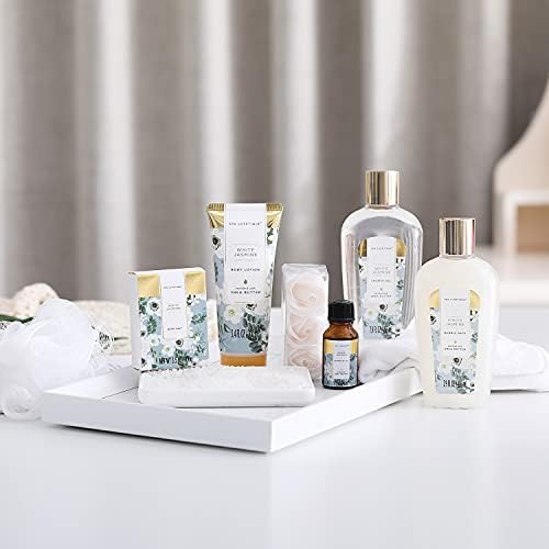Spa Gifts for Women 8 Pcs Spa Luxetique Gift Baskets with Hand Cream Bath sets for Her Jasmine Christmas Gift Sets - Image 2